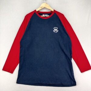 VTG Chaps Ralph Lauren Thermal T-Shirt Mens Large Black/Red Raglan Long Sleeve